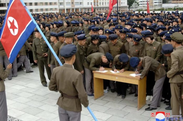 North Korea says more than million people joined army this week amid tensions with South