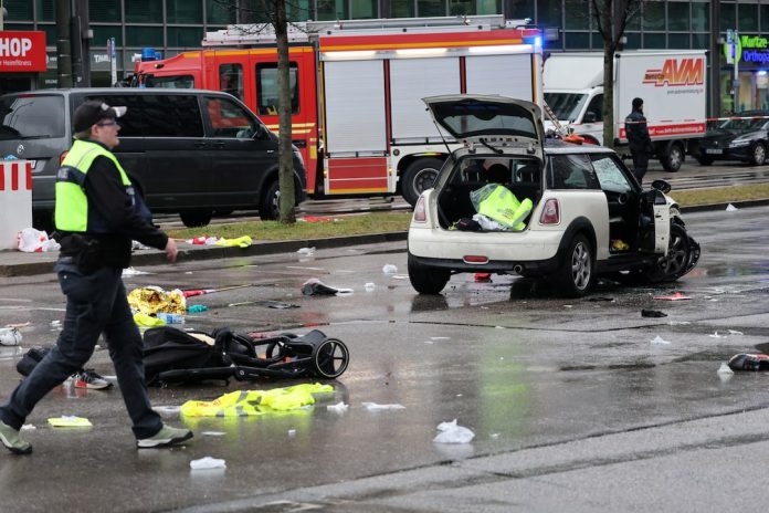 15 injured after car drives into crowd of people in Munich