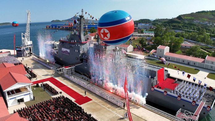 Pyongyang launches repaired destroyer, Kim vows two more to come