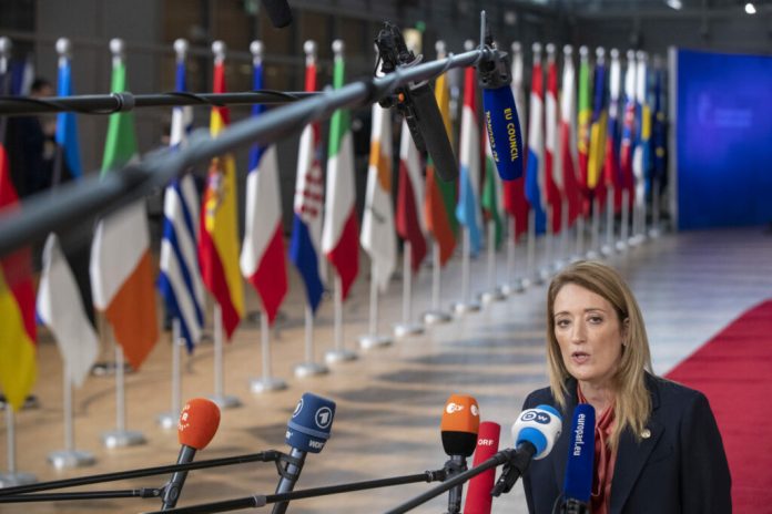 European Parliament President Metsola visits UAE-EU session
